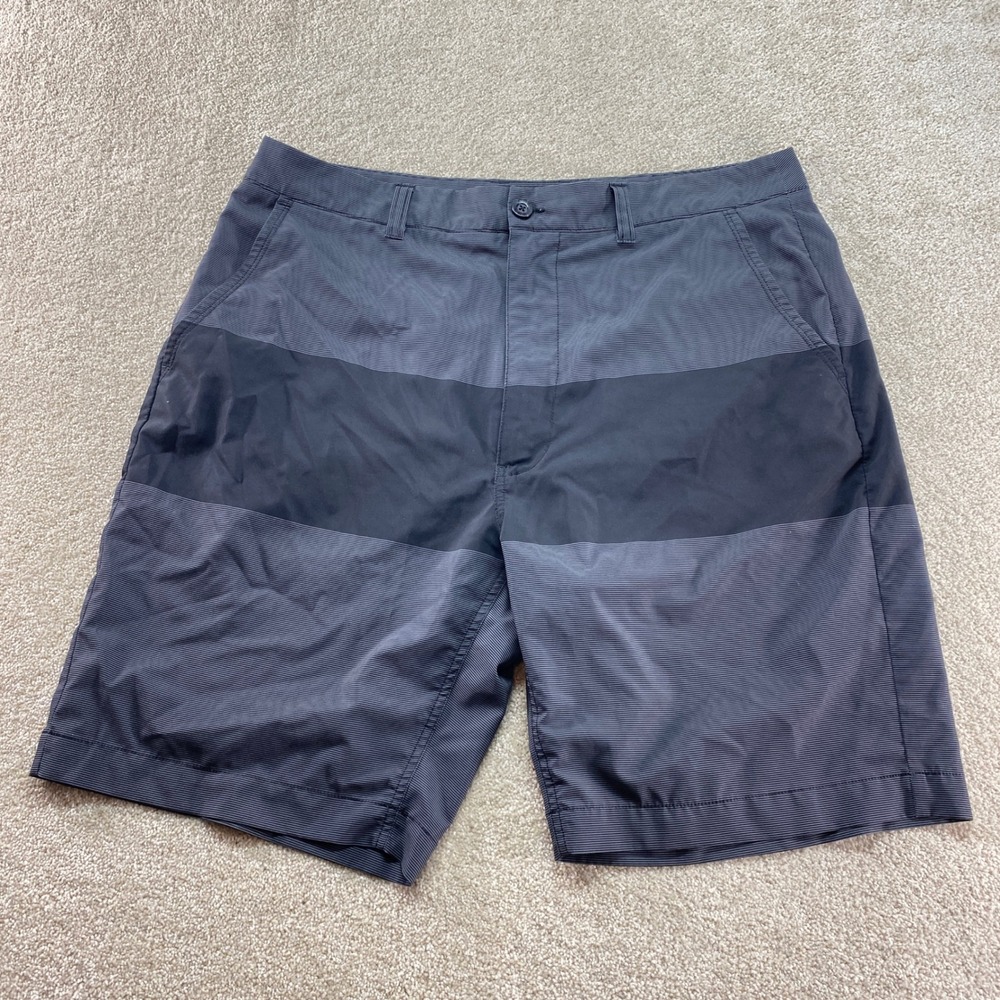 CSG Shorts Mens‎ Size 40 Striped Golf Charcoal Gray Performance Stretch